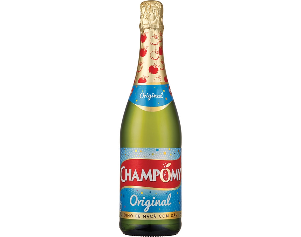 REFRIGERANTE CHAMPOMY COM GÁS MAÇÃ 0.75L