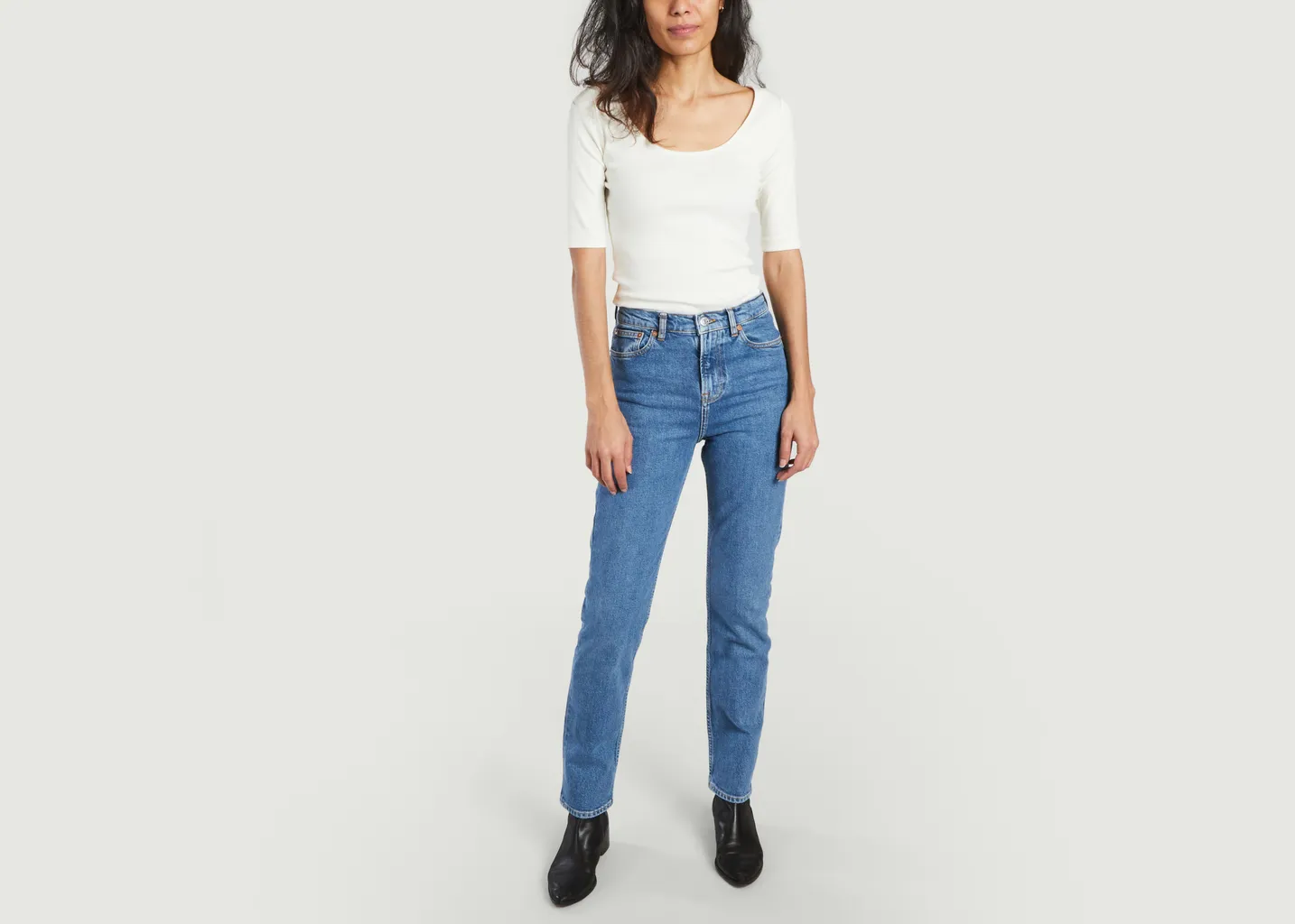 T-shirt manches 3/4 en coton bio Alexa Samsoe Samsoe