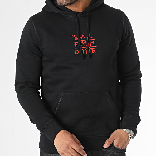 Sweat Capuche Morpion Noir Rouge