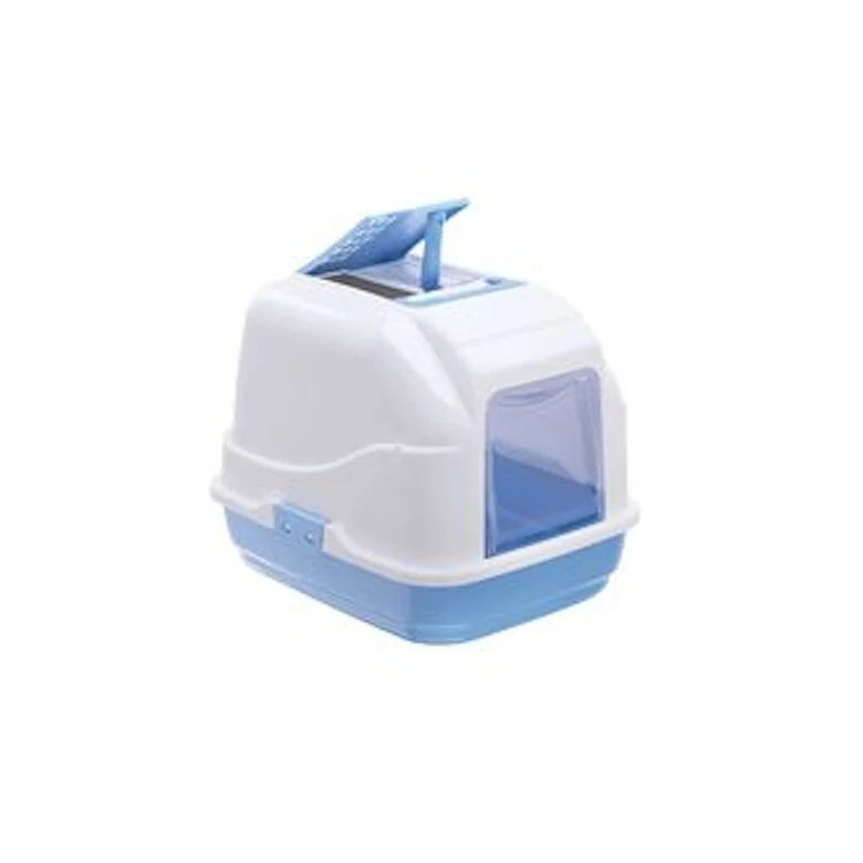 Caixa de areia para gatos iMac Easy, azul e cinza.