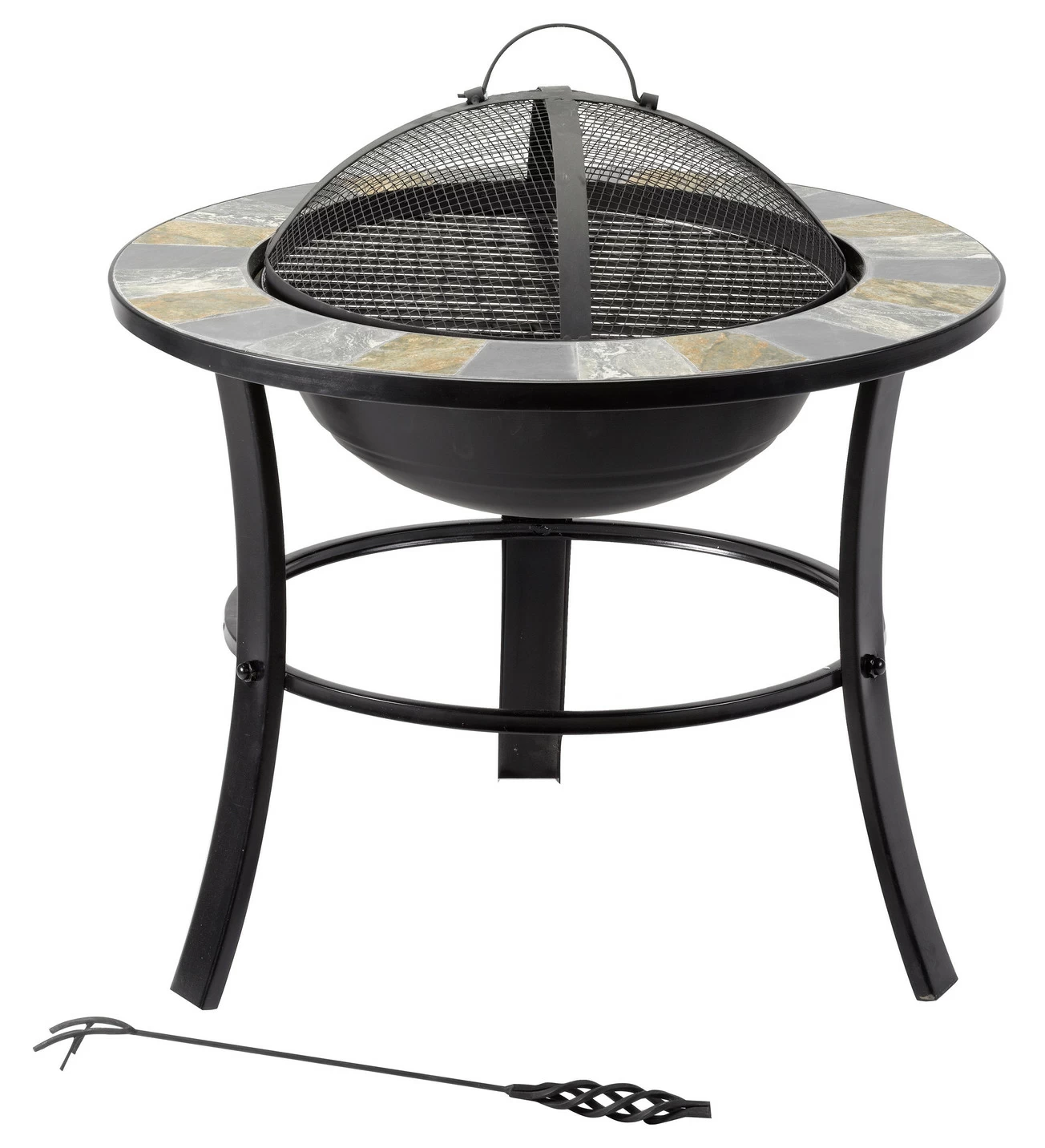 Feuerstelle Stonegate mit stilvollem Schiefer-Mosaik-Finish