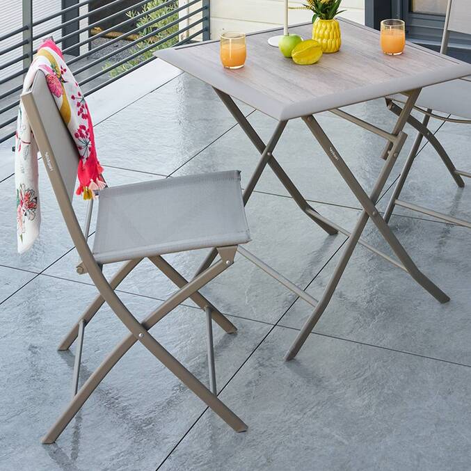 Lot de 4 chaises de jardin pliante MODULA Noisette / Café