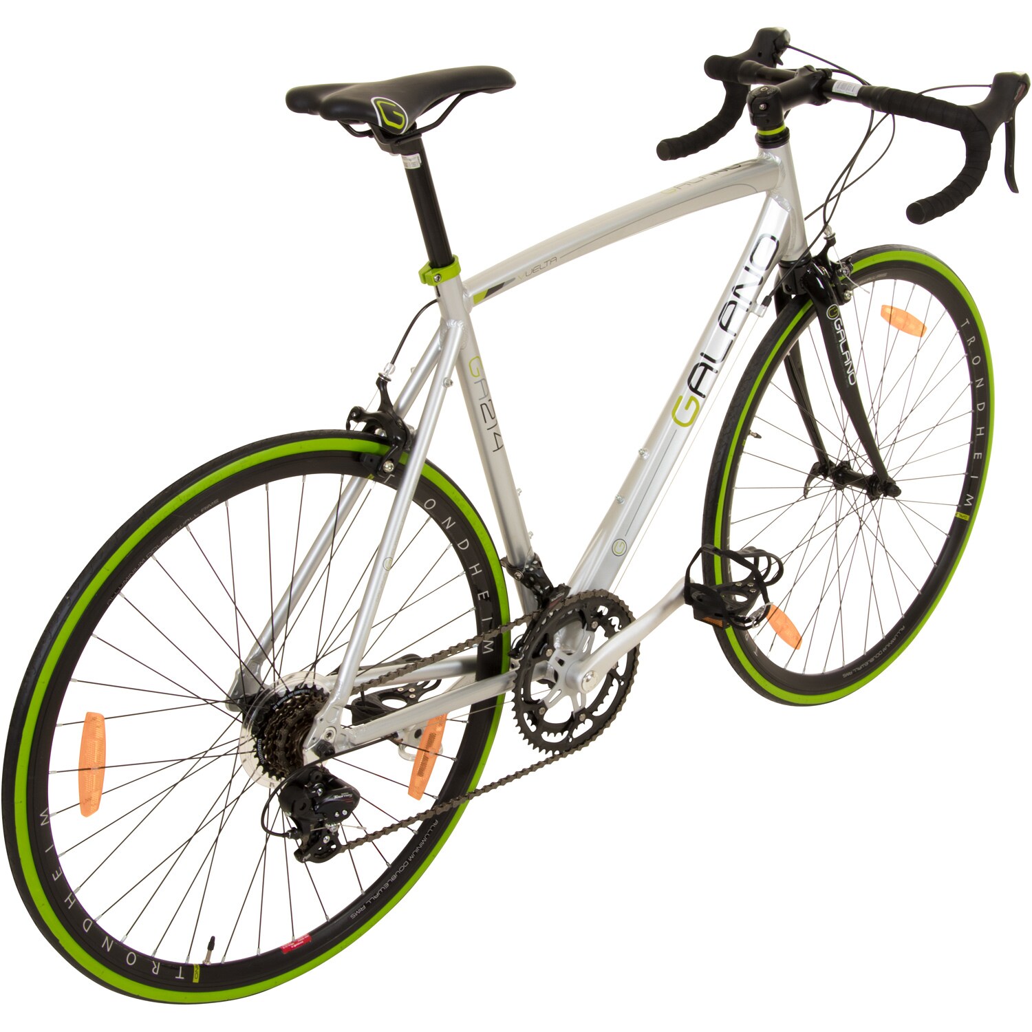 Galano Vuelta STI Rennrad 28 Zoll Damen Herren ab 150 cm Fahrrad Fitnessrad 14 Gänge grau/grün 62 cm