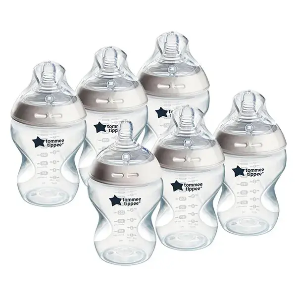 Mamadeira Tommee Tippee Closer To Nature para bebês a partir de 0 meses, pacote com 6 unidades de 260ml