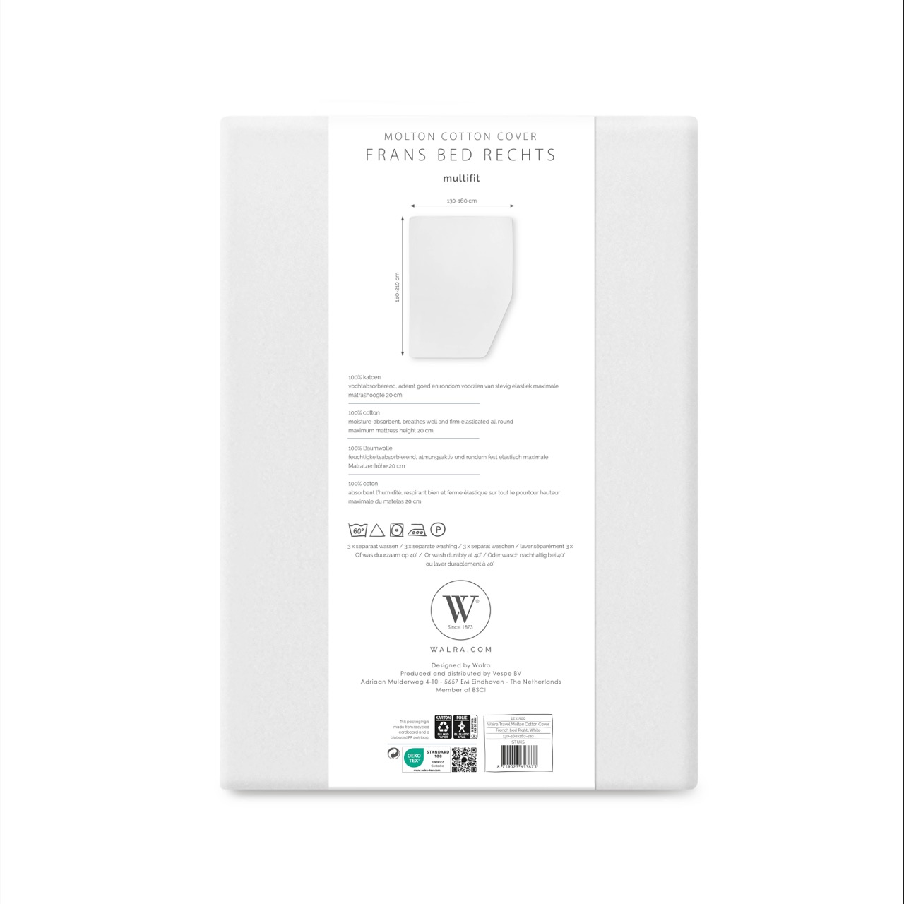 Walra Multifit Frans bed Cotton Molton - Rechts
