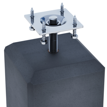 Betonpoer met plaat antraciet 18 x 18 x 58 cm