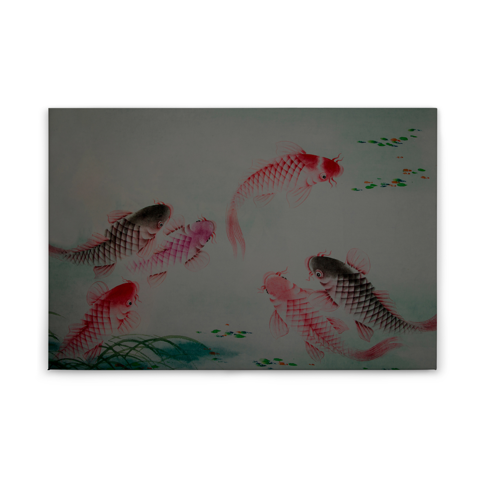 Leinwandbild KOI - grau-rot - 90x60 cm