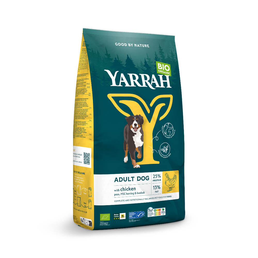 Yarrah Adult Biologisch - Hondenvoer - 5 Kilogram - haring, kip