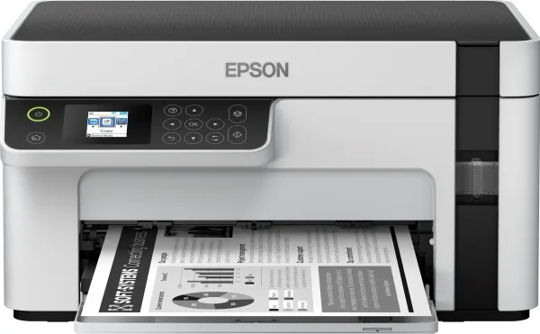 Epson EcoTank ET-M2120 - Multifunktionsprinter - S/H - blækprinter - A4/Legal (medie) - op til 15 spm (udskriver) - 150 ark - USB, Wi-Fi - hvid
