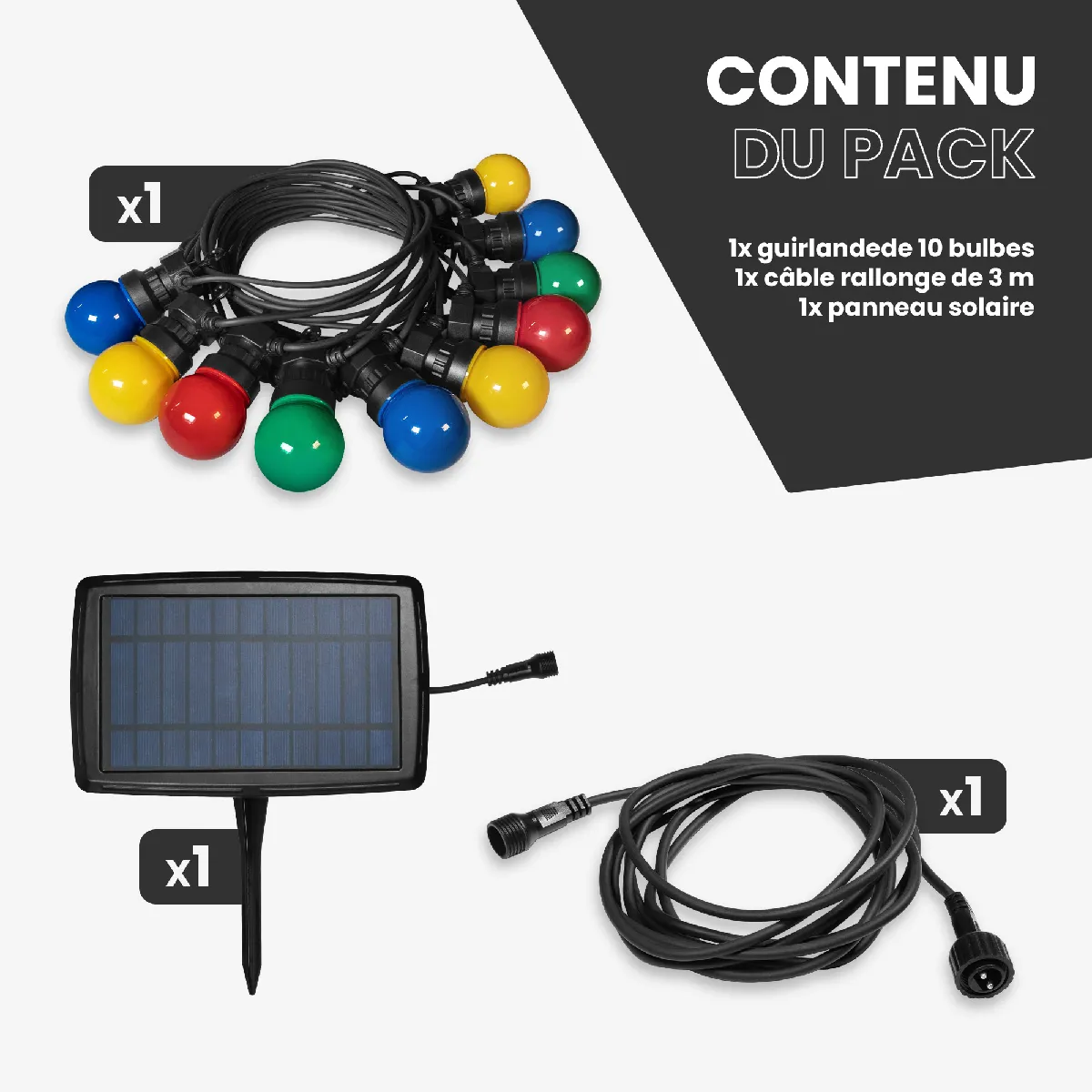 Skylanterne Guirlande Solaire Multicolore 10m