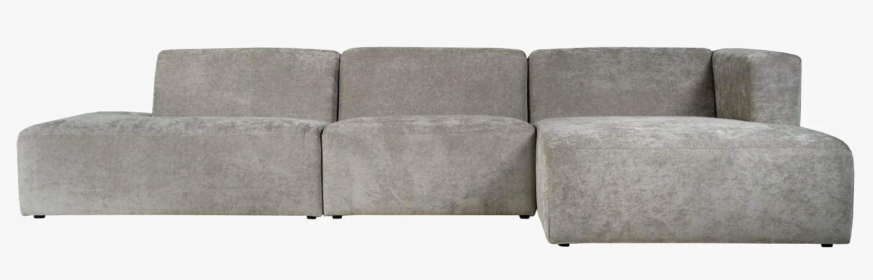3 deler m/åpen ende venstre grå - 153x338x73 cm