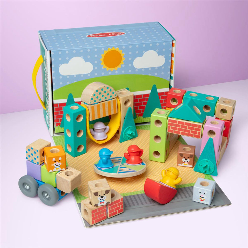 Køb Melissa & Doug Multifarvet Blockables Playset Town 73Pcs