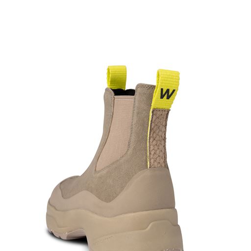 Woden Solveig Suede Waterproof Støvler, Silver Mink, 39