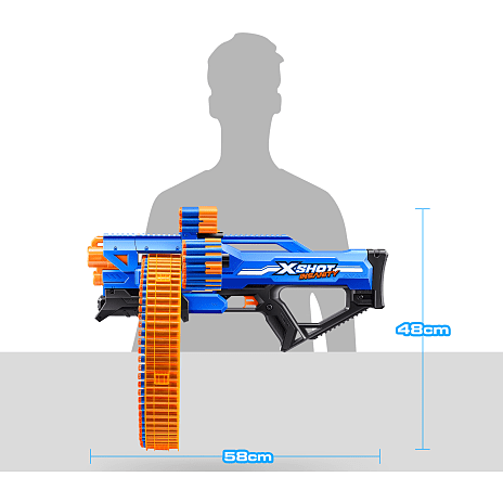 X-Shot Insanity Mad Mega Barrel blaster med 72 pile
