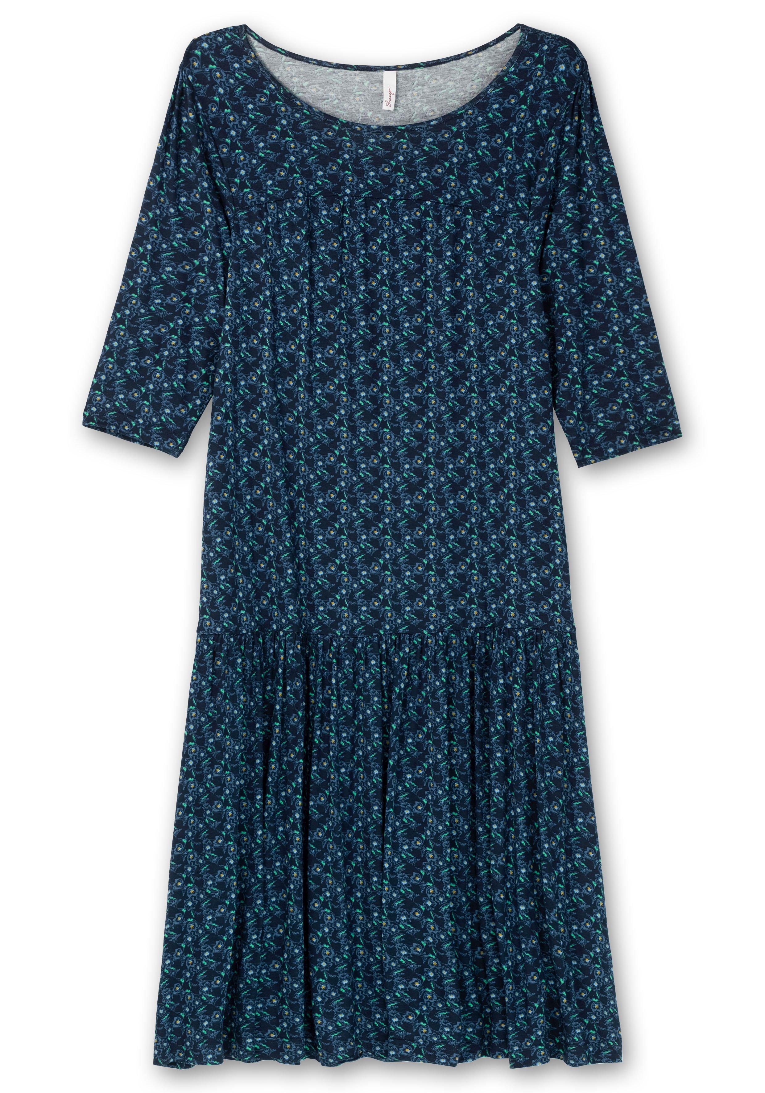 Jerseykleid in Midilänge, mit Blumenprint