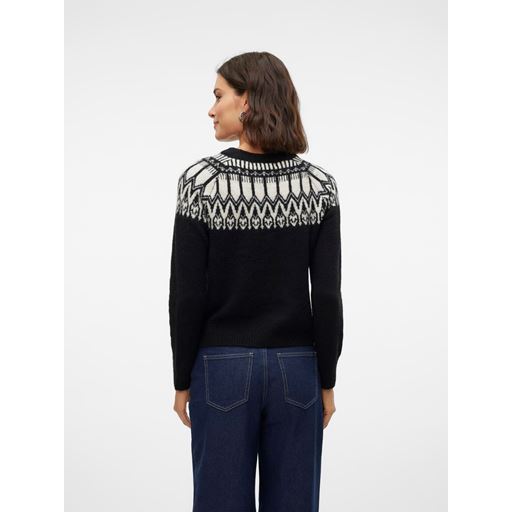 Vero Moda Simone Nordic Striktrøje, Black, XL
