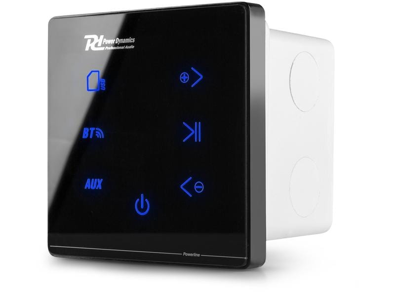 Power Dynamics Verstärker Pro Powerline A100B 4x 20W, Schwa Einbau-Audio System mit Bluetooth und MP3-Player (USB und SD-Karte), für 4 Lautsprecher
