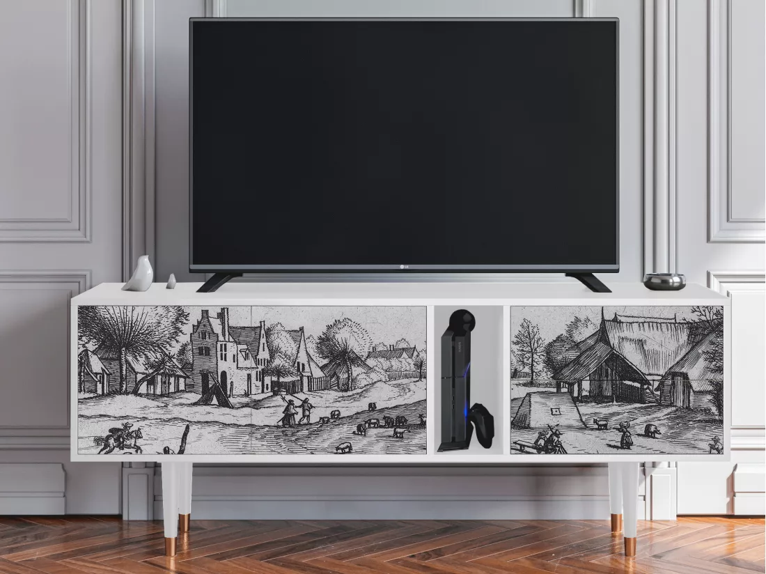 Meuble TV - 170х69х48 cm - T1 - Country Village, Blanc