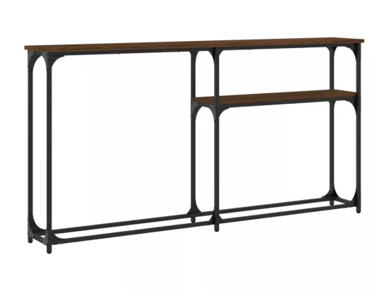 Table console chêne marron 145x22,5x75 cm bois d'ingénierie