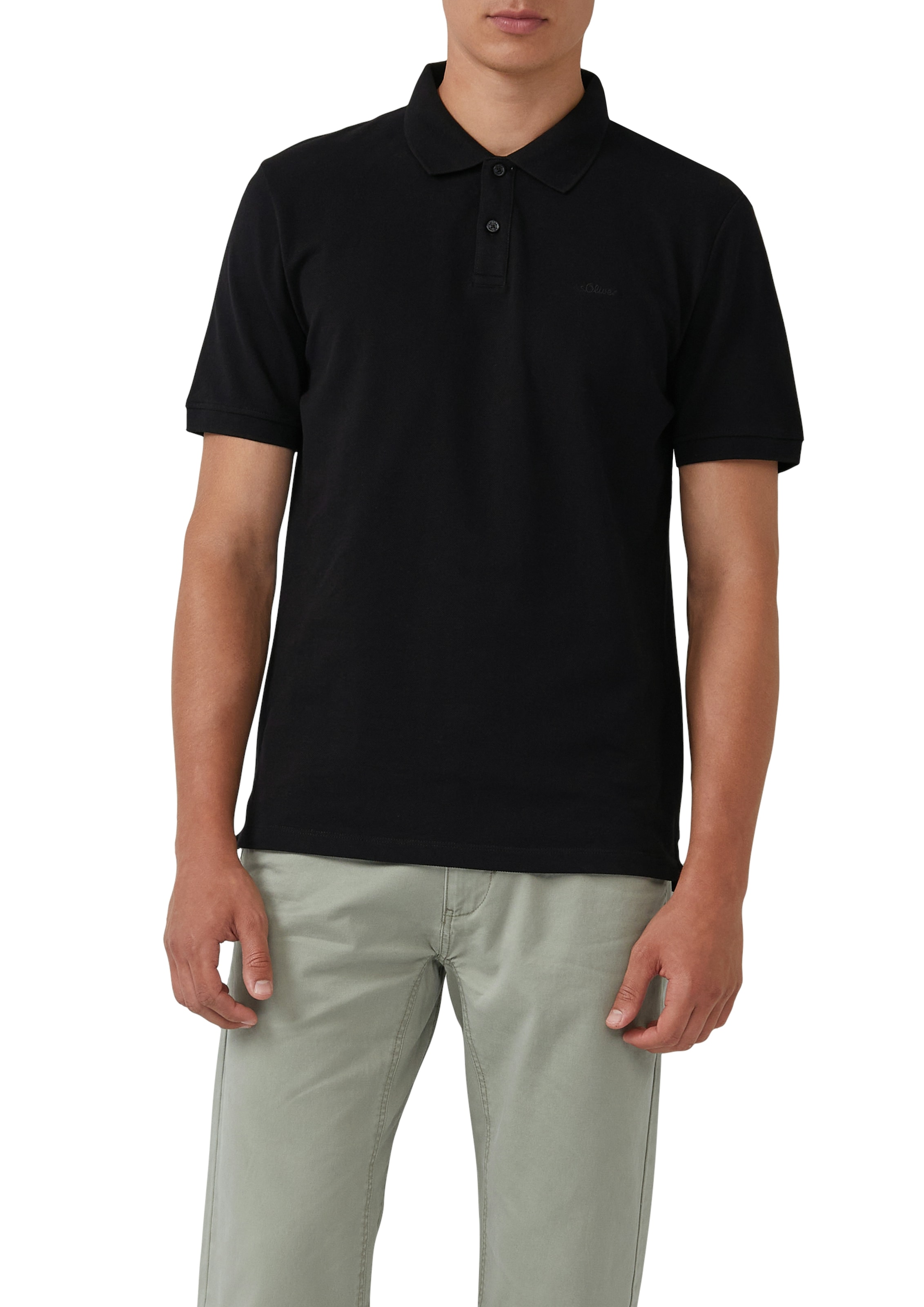 s.Oliver Poloshirt, 2 Stk. mit Logo Stickerei