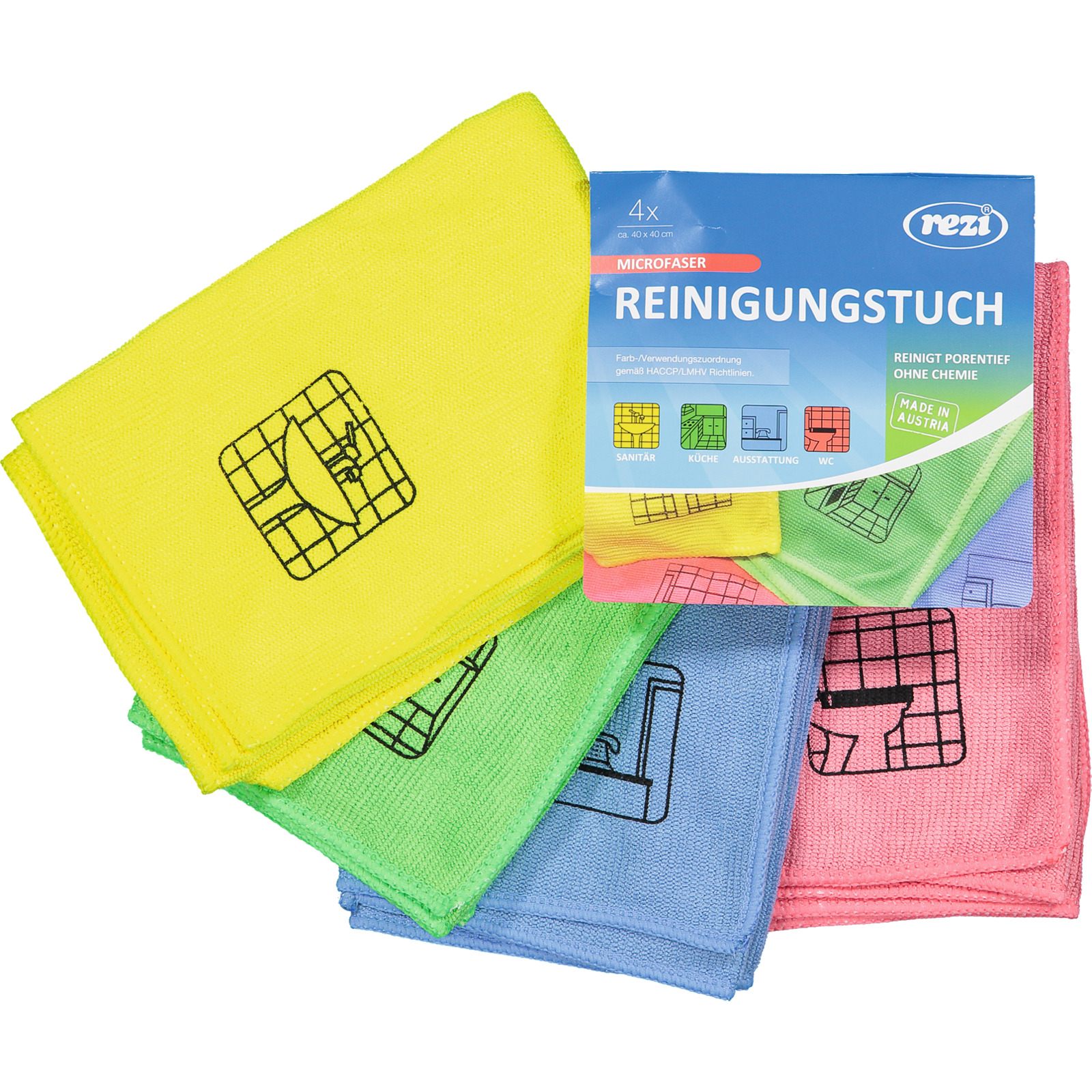 Mikrofasertuch Profi 4 Farben 4er Set