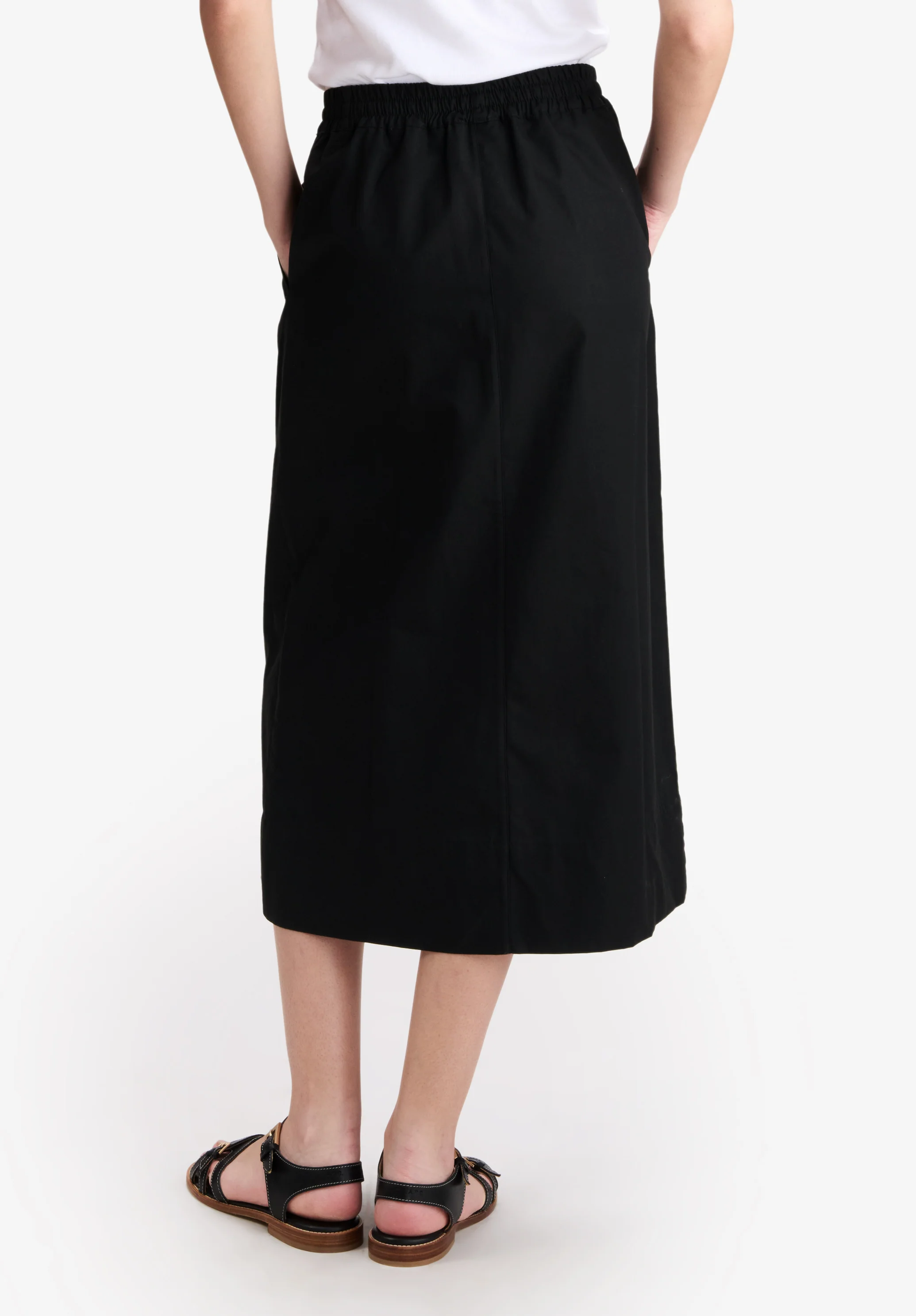 Jupe longue en coton bio noir - Noir