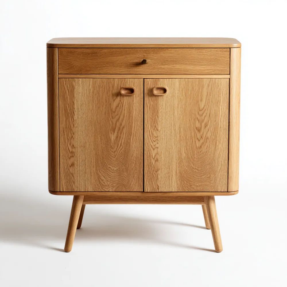 Holzschrank Eichendekor 80x40x90 cm – Skandinavisches Design
