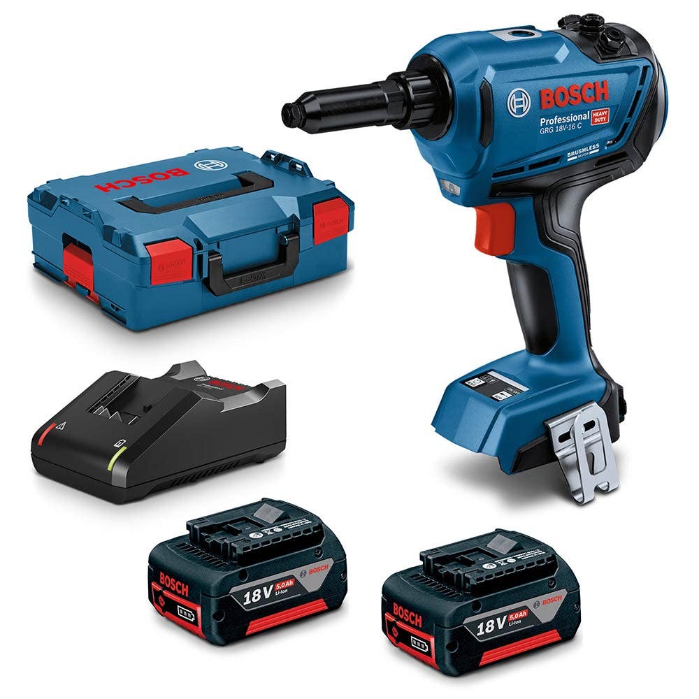 Kit de ferramentas para rebitagem BOSCH 18V 2 x 5,0Ah 06019K5041