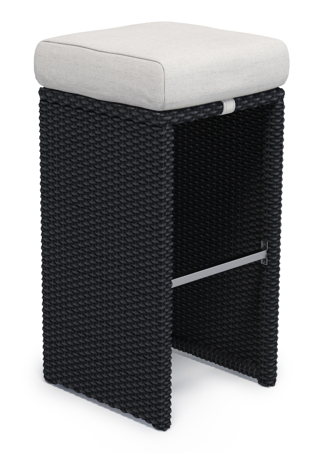 Rattan Bar Set GRANADA schwarz/weiss
