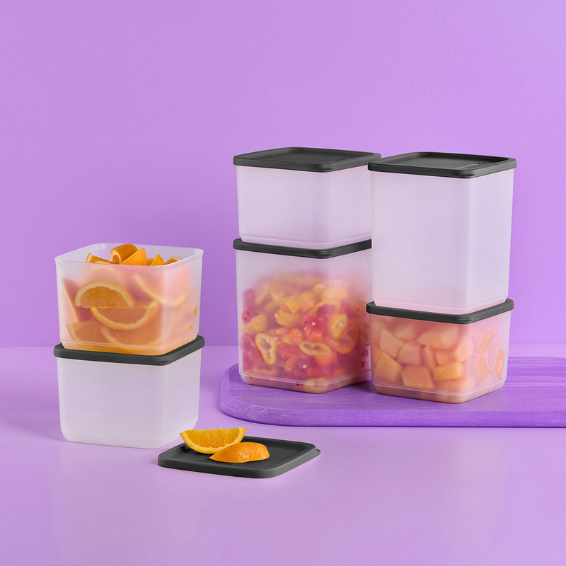 Cubix-Set (6) Stapeln und lagern Sie Lieblingsspeisen im Kühlschrank oder in der Speisekammer