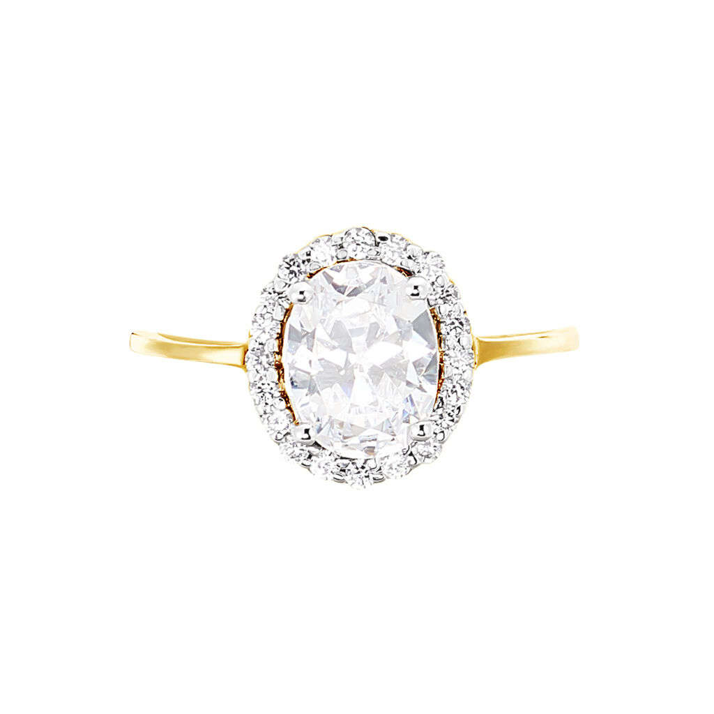 Bague Solitaire Cillie Or Jaune Oxyde De Zirconium