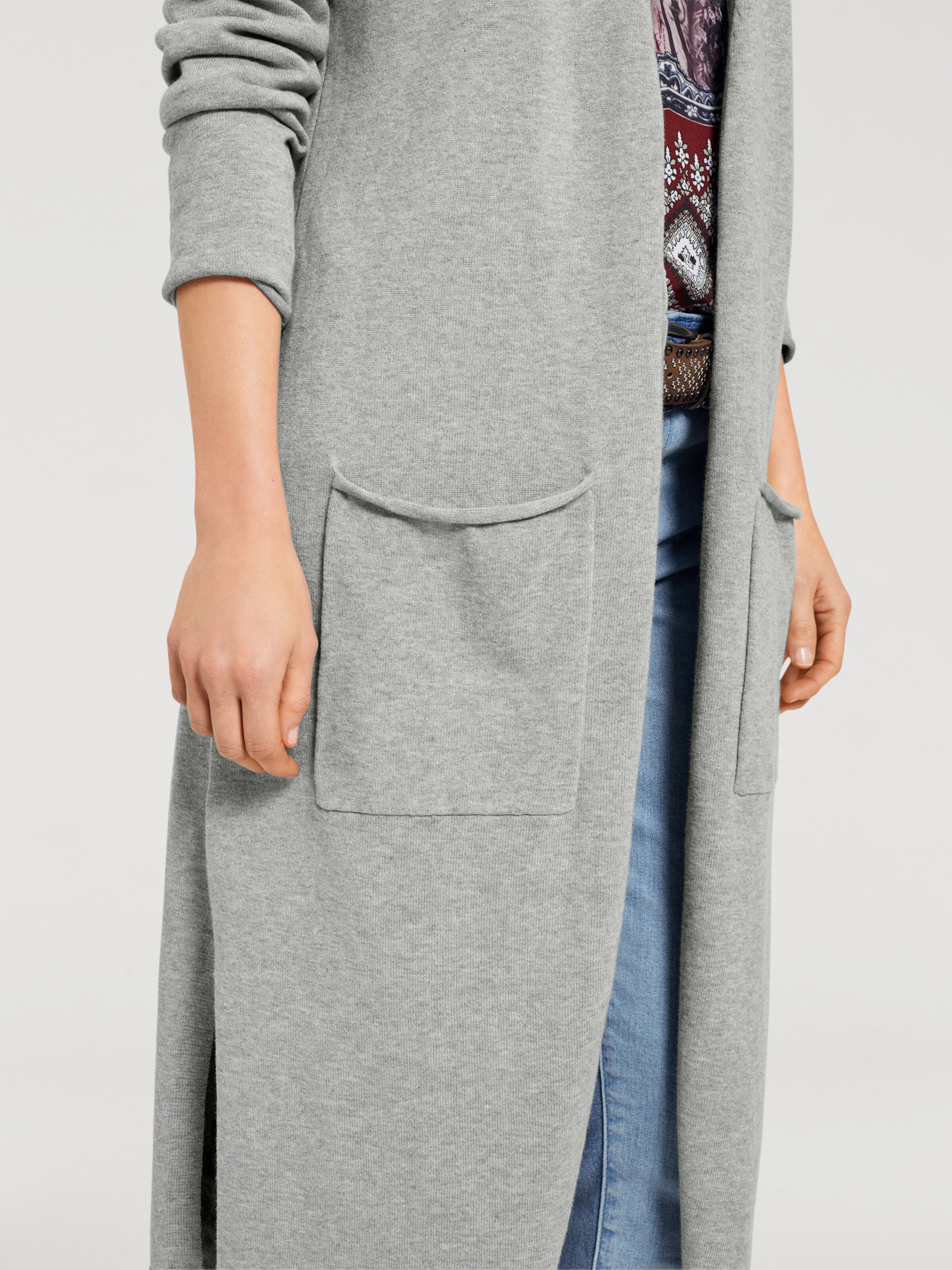 Long-Strickjacke