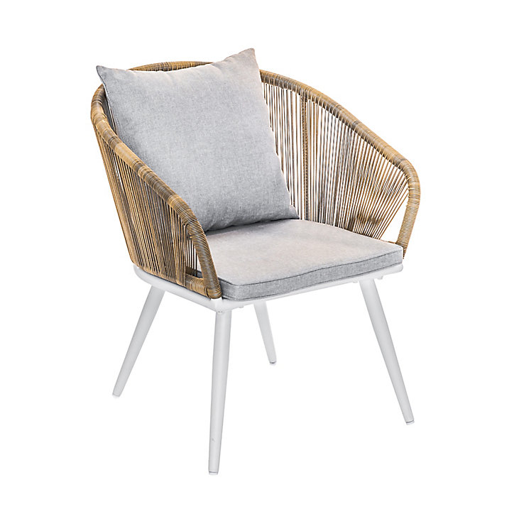 Fauteuil résine pied alu blanc Maldives