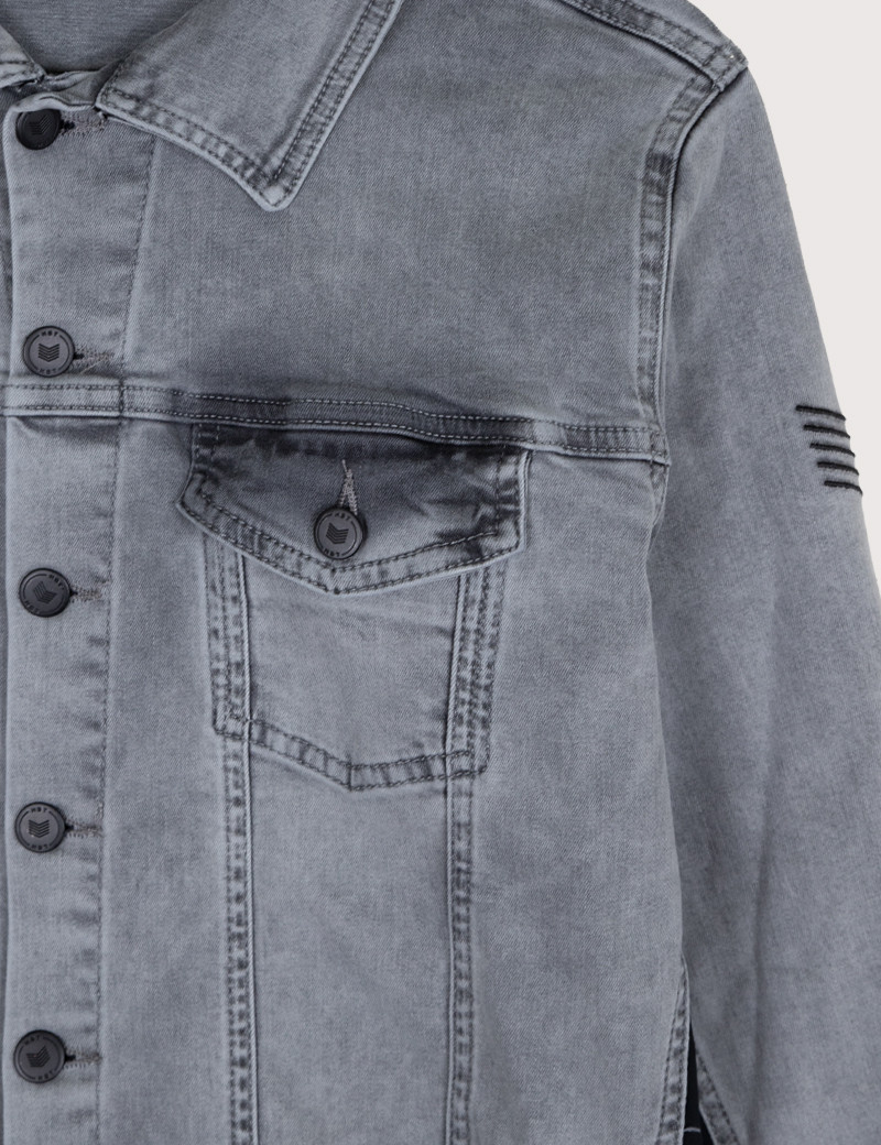 HBT DENIM CHIC | ENZO BLOUSON HOMME DENIM GRIS