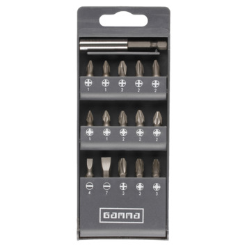 GAMMA schroefbitset met houder 25 mm 15 stuks