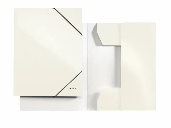 Elastikmappe A4 Leitz WOW - 3-folds mappe - blank perle hvid (stk.)