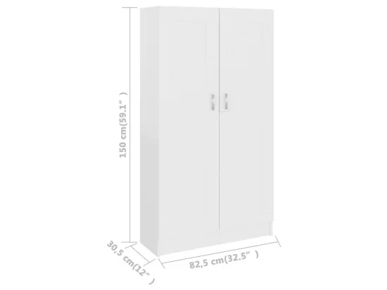 Bibliothèque Blanc 82,5x30,5x150 cm Bois d’ingénierie