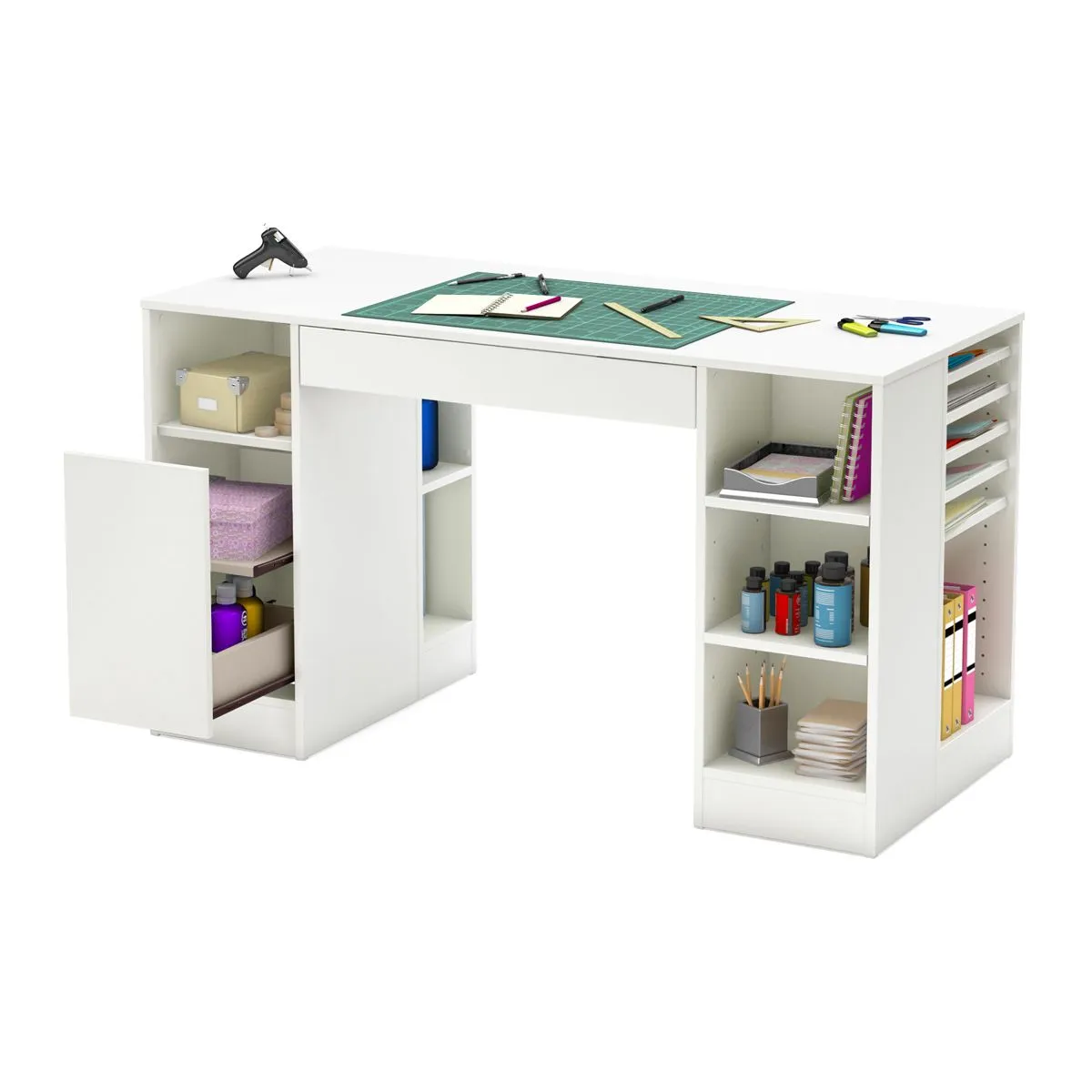 South Shore Table de Travail Crea - Blanc Solide