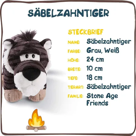NICI Plüsch Säbelzahntiger stehend, 22 cm