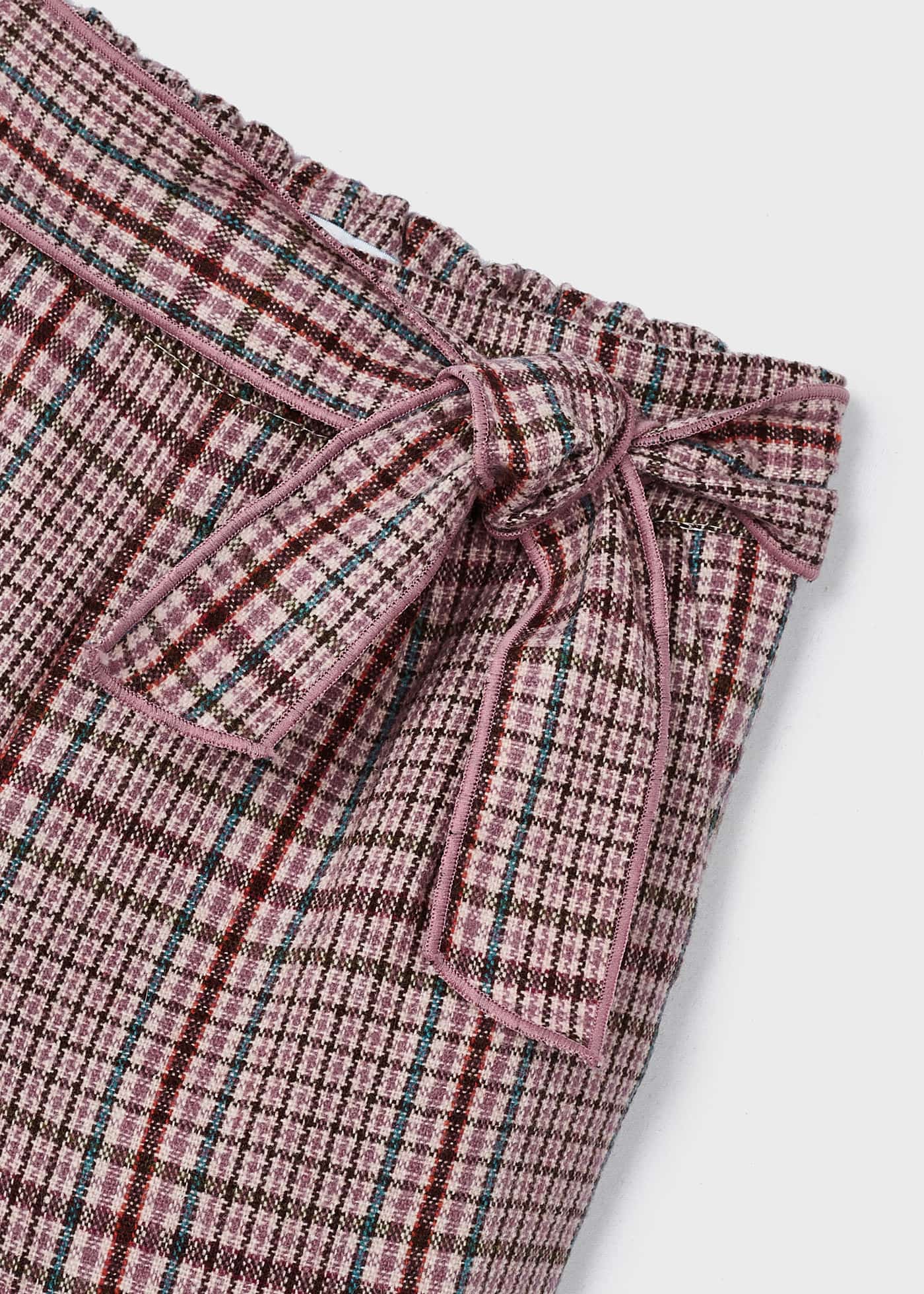 Calças estampadas com laço para meninas