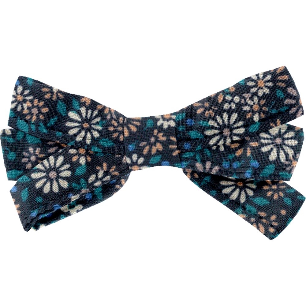 Barrette Noeud Ruban Paquerette Marine