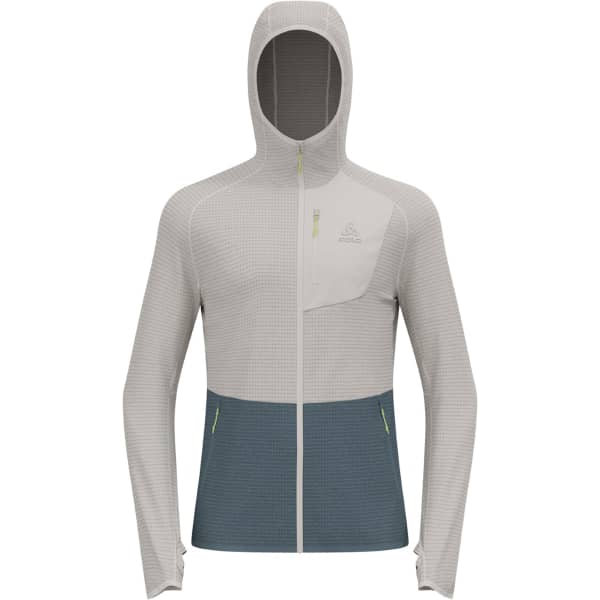 Veste polaire randonnée ODLO ASCENT MID LAYER HOODY FULL ZIP SILVER CLOUD/DARK SLATE