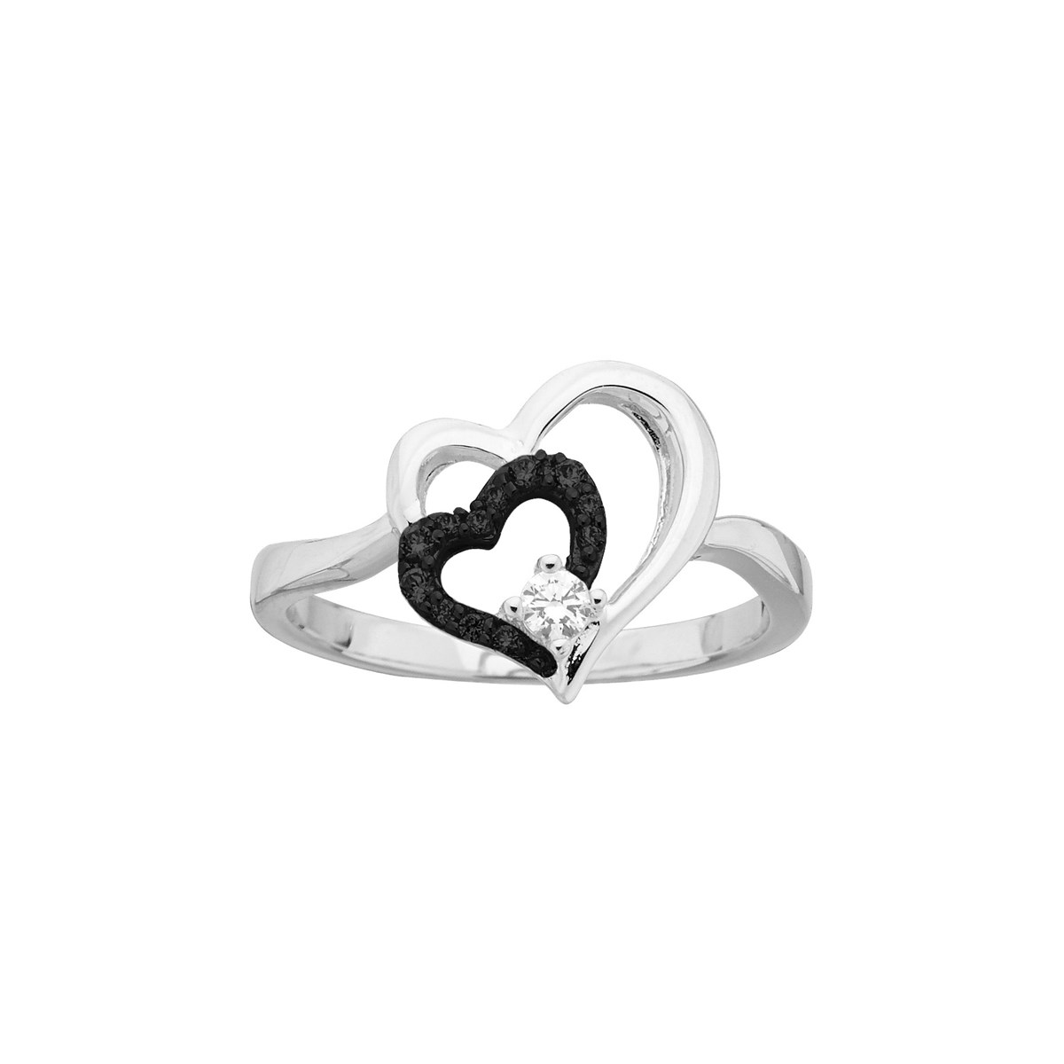 Bague en Argent avec oxyde de zirconium noir