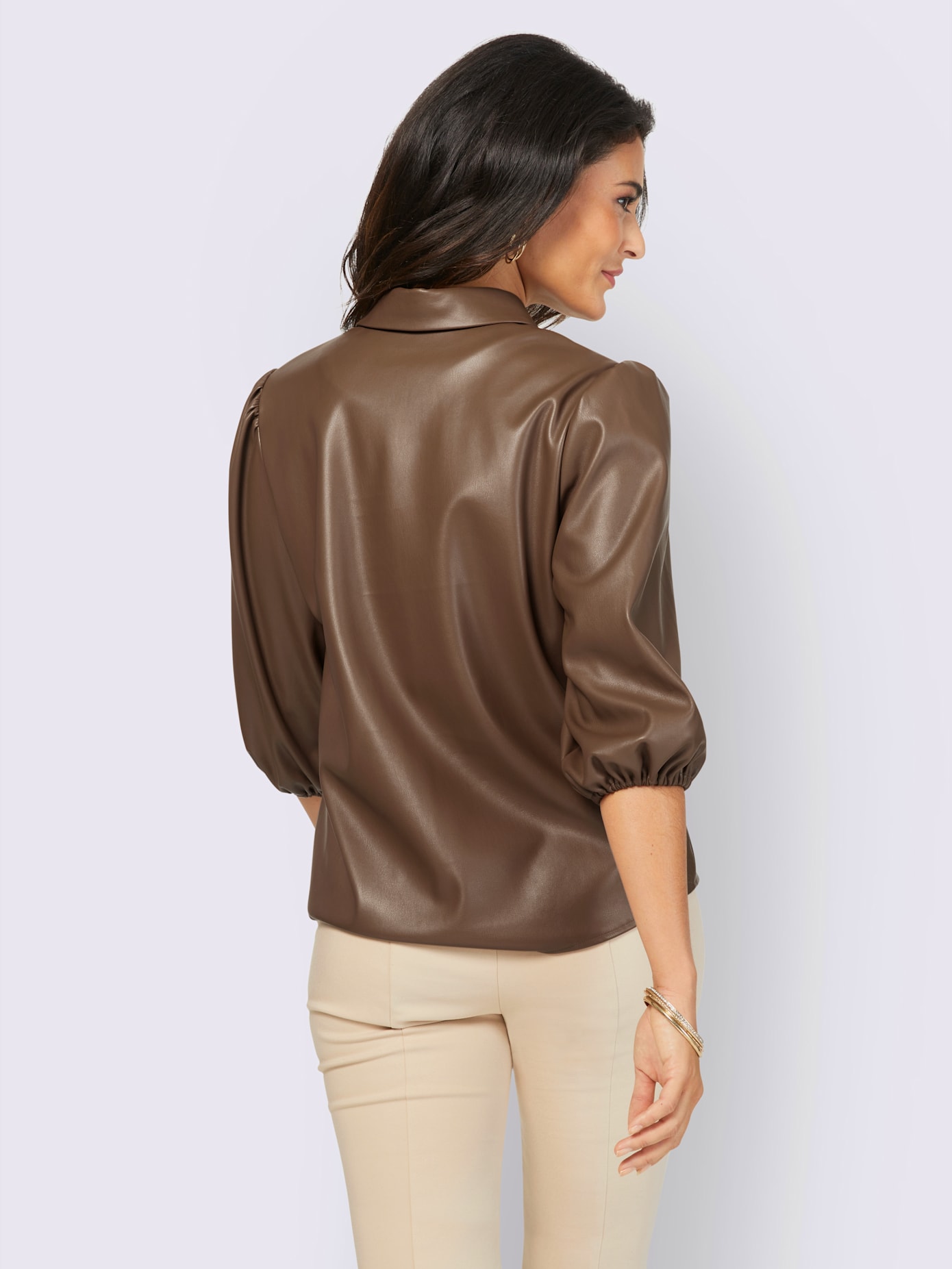 Chemisier synthétique imitation cuir souple