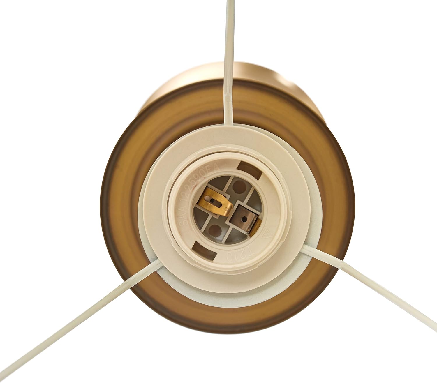 Relaxdays Stehlampe antik, Stoffschirm, dekorativer Metallfuß, E27, Standleuchte Wohnzimmer, HxD: 157x42cm, messing/weiß