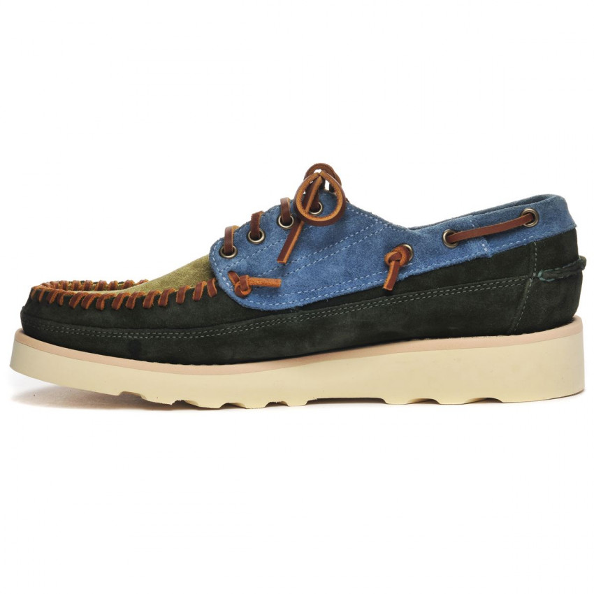 CAYUGA Green Dk Depths-Mocassin tricolore en daim graissé pour homme