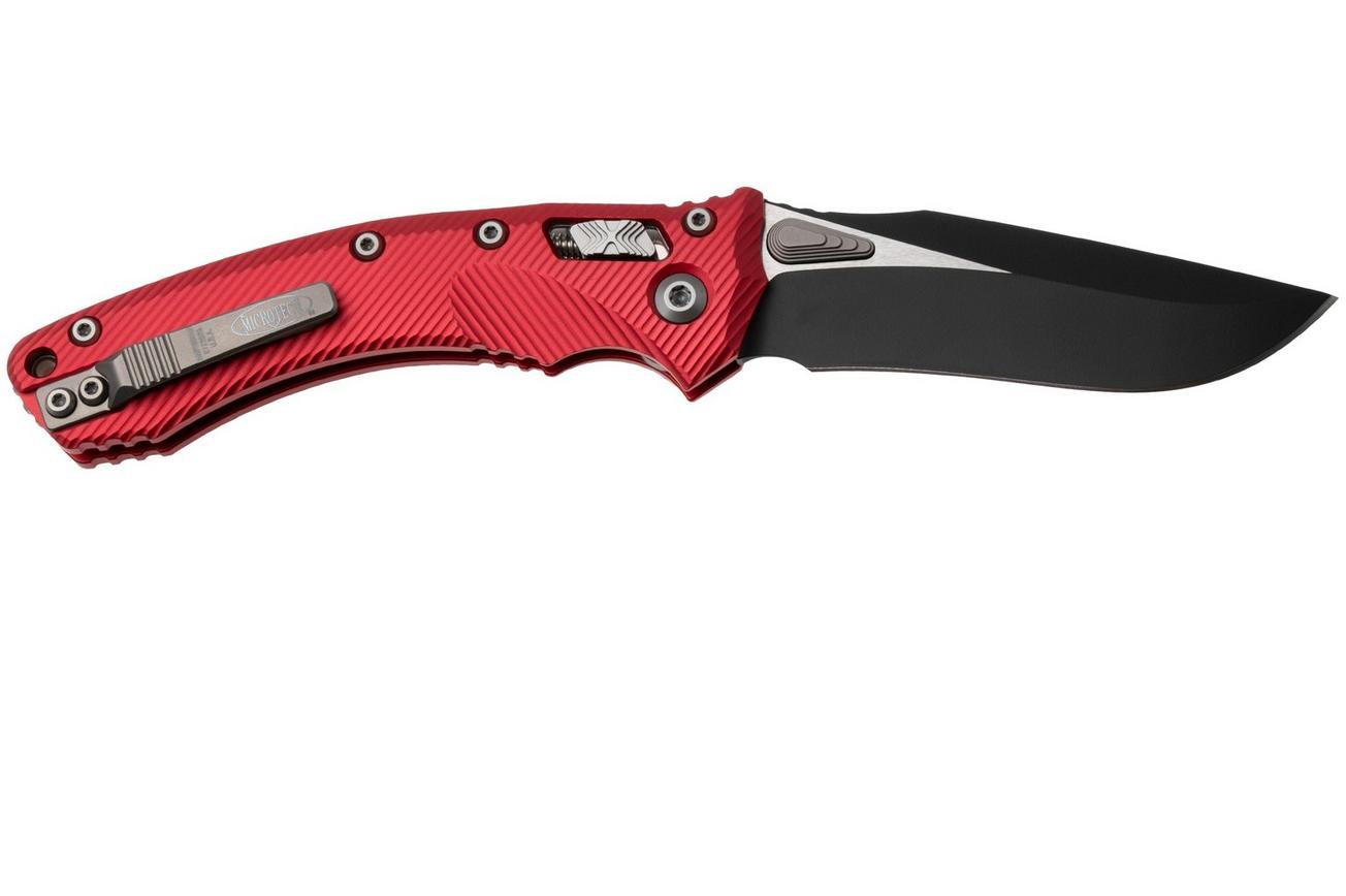 Microtech Amphibian 137RL-1FLRD, Two Tone Black M390MK, Fluted Red Aluminum zakmes
