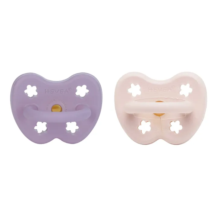 Hevea Tétines physiologiques en caoutchouc naturel - Lot de 2 | Lavande