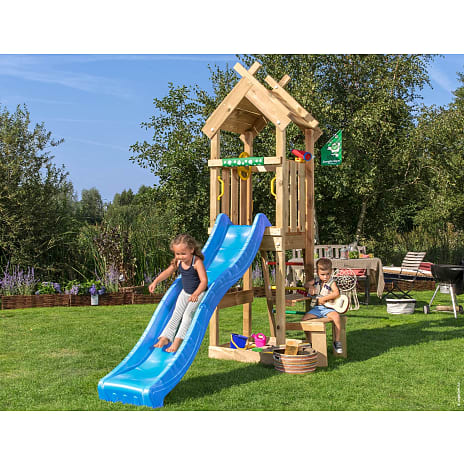 Jungle Gym Totem Legetårn komplet inkl. blå rutsjebane