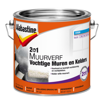 Alabastine 2in1 muurverf vochtige muren en kelders2,5 l